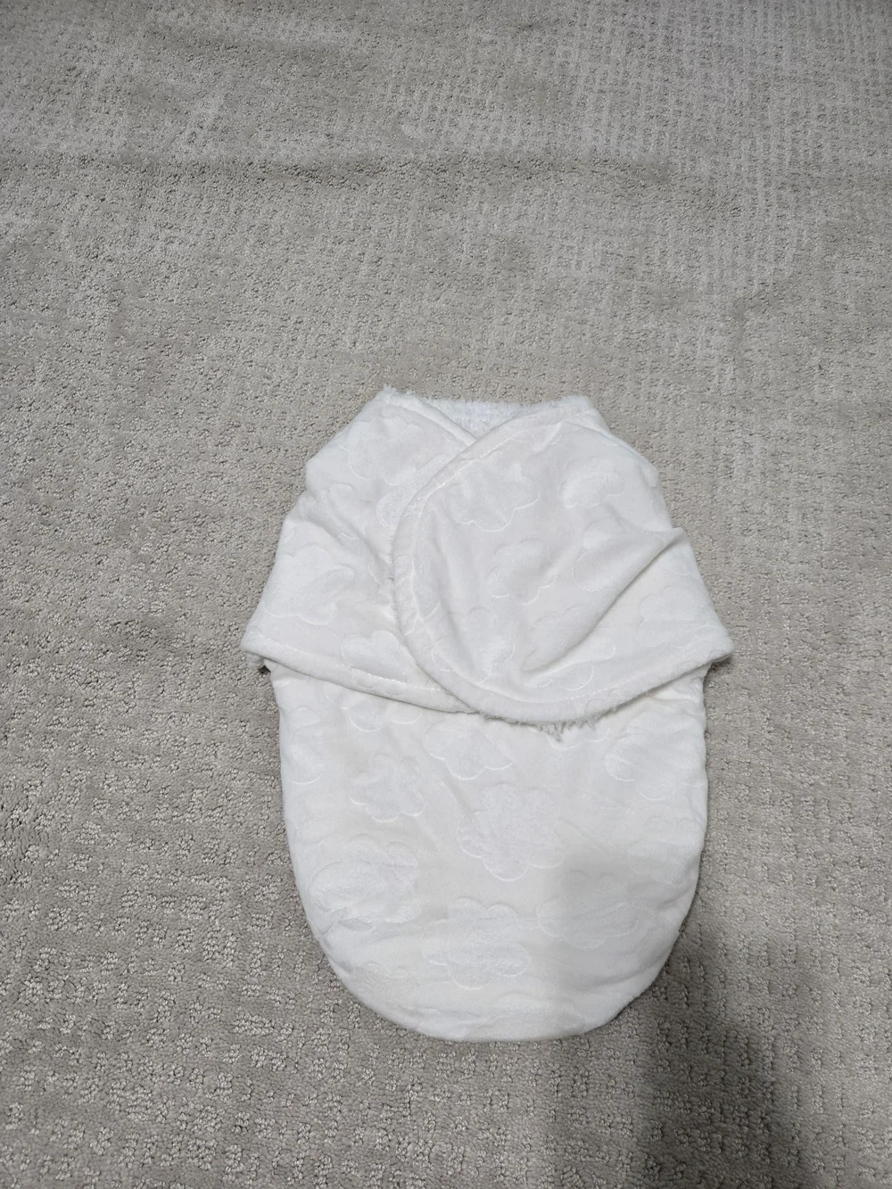 Hooded Baby Swaddle Wrap in White for Newborn Comfort
